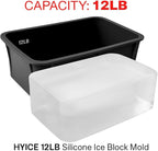 12LB Giant Silicone Ice Block Mold for Cold Plunge, blocks for cold plunge, Extra Large, ice Bath Accessories, Durable, (12 lb | Pack of 1) - Black