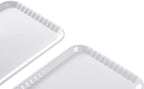 Blue Boat 17" x 12" Rectangular Serving Trays Set of 2 White, Melamine Serving Platter, Light Weight Easy to Clean Sturdy Stackable BPA-Free Dishwasher Safe