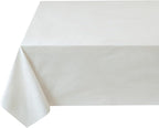 Benson Mills Deluxe Heavy Duty Vinyl Table Pad, Premium Table Protector, Waterproof with Flannel Backing, Quilted Design and Customizable (Off-White, 52" X 120" Rectangular)