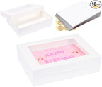 10 Pack 19x14x5 Inch Large Rectangle Cake Boxes with Thick Cake Boards, Half Sheet Bakery Boxes for Pastry Baking,Cupcake,Muffins & Pie