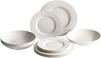 Villeroy & Boch Manufacture Rock Blanc 12-Piece Dinnerware Set, Service for 4, Dinner Plates, Salad Plates & Pasta Bowls, Premium Porcelain, Made in Germany, Matte White