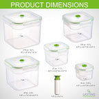 Lasting Freshness 11 piece Vacuum Seal Food Storage Containers with Vacuum Pump, Airtight and Leak Proof, Vacuum Sealed Food Storage Containers, Meal Prep Containers, Keep Food Fresh up to 5 X Longer