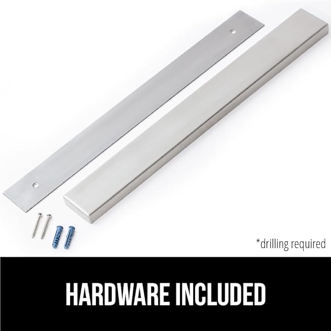 GORILLA GRIP Stainless Steel Magnetic Knife Holder for Wall, 14 Inch, Multi-Purpose Magnet Bar for Knives, Tools, Art Supplies, Heavy Duty Strip Holds Up to 6 lbs, Kitchen Organizer, Drilling Required