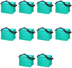 DISCOUNT PROMOS Insulated Cooler Lunch Bag Set of 10, Bulk Pack - Perfect for Work, Travel, Outdoor Events - Mint