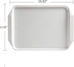 12-Piece White Plastic Fast Food Serving Trays,16.83 by 11.92-Inch