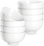 MALACASA Small White Ceramic Bowls Set of 8, 14 OZ Compact Dessert Bowls Rice Bowls Set, Ceramic Bowl for Ice Cream, Soup, Cereal, Side Dishes, Dishwasher & Microwave Safe