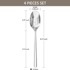 KINGSTONE Dinner Spoon Set, 4-Piece Tablespoons Silverware Spoons, Premium Food Grade Stainless Steel Spoons, Mirror Finish & Dishwasher Safe, Use for Kitchen, Home, Wedding, Party