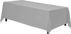 Gee Di Moda Rectangle Tablecloth - 90 x 156 Inch Silver Table Cloth for 8 Foot Table with Floor-Length Drop - Heavy Duty Washable Fabric - 8 Ft Buffet Table, Holiday Party, Wedding & Baby Shower