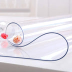 NECAUX Custom 48 x 91 Inch Clear Table Cover Protector, 1.5mm Thick Wood Grain Transparent Table Pad Non-Slip Tablecloth Plastic Protective Pad for Dining Room Table, Conference Table