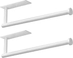 Paper Towel Holder - Self-Adhesive or Drilling, White Wall Mounted Rack - SUS304 Stainless Steel Kitchen Roll Holder Under Cabinet (2 Pack)