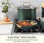 Cuisinart Cookware Set, 11 Piece Stainless Steel Cookware Pots and Pans, Home and Kitchen Durable Stainless Steel for Everyday Cooking, Matte Thyme, MT89G-11 - Image 6
