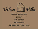 Urban Villa Halloween Cloth Napkins Back Orange Checks Dinner Napkins 20''x20'' (Set of 12) 100% Cotton Absorbent Napkins Soft Durable Reusable Washable Ideal for Events Parties Everyday use