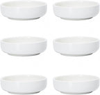 Selamica Soy Sauce Dish, 2.5 oz Ceramic Dipping Bowls Set of 6, 3.3 Inch Pinch Bowls, Mini Bowls for Side Dish, Condiment, Ketchup, Sushi, BBQ, White