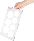 Restaurantware Squeeze Bottle Template Pack of 1 Stainless Steel 7 Hole Holder Top, 2.5" and 2.93" Diameter Fits 1/3 Size Food Pans, Dishwasher Friendly Integrated Lip Design Holder Top