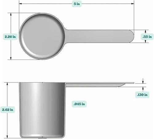 148 mL (148 CC | 5 Oz.) Long Handle Scoop for Measuring Coffee, Pet Food, Grains, Protein, Spices and Other Dry Goods (Pack of 10)