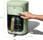 Beautiful 14-Cup Programmable Coffee Maker with Touch-Activated Display – Brew Hot Coffee Fast, Keep Warm & Auto-Pause (Sage Green)