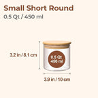 ComSaf 0.5 Qt Glass Food Storage Jars Set of 6, Clear Glass Storage Containers with Lids, Pantry Organization Jar, Spice, Blooming Tea, Coffee, Cookie and Sugar Container, Small jar Set for Kitchen