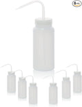 6pcs of Economy Wash Bottles, Vol.500ml (17oz), Wide-Mouth, Self-Venting Safety Wash Bottles, LDPE Material, IN-WBW500