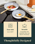 Caraway Nonstick Ceramic Mini Fry Pan (1.05 qt, 8") - Non Toxic, PTFE & PFOA Free - Oven Safe & Compatible with All Stovetops (Gas, Electric & Induction) - Black