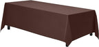 Gee Di Moda Rectangle Tablecloth - 90 x 132 Inch Chocolate Table Cloth for 6 Foot Table with Floor-Length Drop - Heavy Duty Washable Fabric - 6 Ft Buffet Table, Holiday Party, Wedding & Baby Shower
