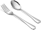 Forks and Spoons Set, 6PCS 6.7" Salad Forks and 6PCS 6.7" Soup Spoons, Stainless Steel Silverware set of 12, Mirror Polished & Dishwasher Safe