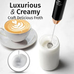 Zulay Kitchen Lux Rechargeable Milk Frother Handheld - Powerful 2-Speed Motor, Fully Waterproof, 2000mAh Battery - Drink Mixer For Latte, Cappuccino, Matcha, Protein Powder - Black Copper