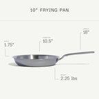 Made In Cookware - 10-Inch Stainless Steel Frying Pan - 5 Ply Stainless Clad - Professional Cookware - Crafted in Italy - Induction Compatible