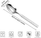 Thickened Stainless Steel Dinner Spoons with Hammered Edge,Serving Spoon Set,Heavy Table Spoons for Dinner, Party Wedding,Set of 4