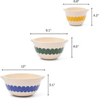 Great Jones Stir Crazy 3-Piece Stackable Ceramic Mixing Bowl Set (6.8", 9.1", 12") | Dishwasher, Freezer & Microwave Safe | Perfect for Baking, Serving & Mixing | Nestable for Easy Storage (Classic)