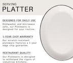 Made In Cookware - Serving Platter - White With Black Rim - Porcelain - Crafted in England