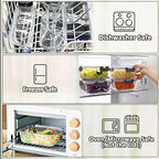 M MCIRCO 5 Pack 36 oz Glass Food Storage Containers with Lids,4.5 Cups,Gray - Image 5