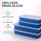 1 Tbsp & 2 Tbsp Silicone Freezer Molds - Perfect for Storing Garlic, Herbs, Ginger, Pesto, Tomato Paste, Lemon Juice,Vegetable Purees,Purees and More - Silicone Food Freezer Tray (Blue 2 Pack)