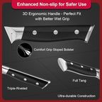 4.5 Inch Steak Knives Set of 8, Micro-Cutting Point Serrated Edge, Very Sharp Steak Knife, Dishwasher Safe, 50CR15MOV Stainless Steel, Handle Ergonomic And Full Tang Design With Gift Box