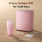 Tastee Heated Coffee Mug – 12oz Portable Travel Mug with 1℉ Precise Temperature Control, 8-Hour Heat Retention, 30W Fast Charging, Leak-Proof, Wide Mouth, Gift-Ready for Office, Home & Outdoor(Pink)