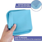 2 Cup Silicone Freezer Trays with Lid 4 Pack Silicone Freezer Molds soup freezer containers Make 4 Perfect Soups, Broths, Stews, Sauces, Curries