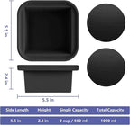 2 Cup Silicone Freezer Trays with Lid 4 Pack Silicone Freezer Molds Soup Containers Make 4 Perfect Soups, Broths, Stews, Sauces, Curries (Black)