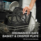 Air Fryer 6.8 Quarts, 10-in-1 Functions, Air Fry, Roast, Bake, Broil, Dehydrate, Large & Compact Air Fryers, Nonstick & Dishwasher-Safe Airfryer Basket, Stainless Steel Air Fryer, Metal Grey