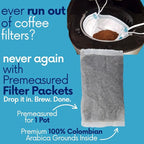 100% Colombian Dark Roast Ground Coffee in Filter Packs | Low Acid Mold Free Premeasured Pouches | Bulk Packets | Gourmet Powder Bags for 10–12 Cup Drip Maker | Highest Rated Individual Coffee