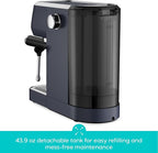 CASABREWS 3700 Essential Espresso Machine 20 Bar, Stainless steel Coffee Maker with Milk Frother, Espresso Coffee Machine for Cappuccino, Latte, 43.9oz Water Tank, Sapphire Blue