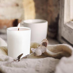 10 OZ Thick Candle Jars for Making Candles 15 Pcs, Empty Jars with Wood Lids for Candle Making, Sample Container, Light White