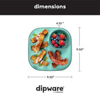 Madesmart Dipware Reusable Dining Plate/Serving Tray for Appetizers and Snacks, Food-Safe Appetizer Serving Platter with Removable Dip Bowl, Teal