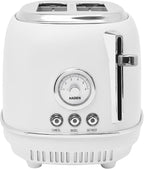 Haden Chelsea 2 Slice Wide Slot Toaster with Adjustable Browning Control, Ivory & Chrome