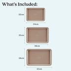 Anolon Gourmet Nonstick Bakeware Set with Nonstick Cookie Sheets / Baking Sheets - 3 Piece, Bronze Brown