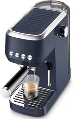 CASABREWS 3700 Essential Espresso Machine 20 Bar, Stainless steel Coffee Maker with Milk Frother, Espresso Coffee Machine for Cappuccino, Latte, 43.9oz Water Tank, Sapphire Blue