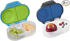 b.box Snack Box (2-pack) Reusable Snack Containers with Lids – Bento Box for Kids & Toddlers, Leakproof Lunch Box, BPA-Free and Dishwasher Safe Snack Container (O'Breeze + Blue Slate, 1 3/4 Cup)