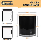10 OZ Thick Candle Jars for Making Candles 15 Pcs, Empty Jars with Wood Lids for Candle Making, Sample Container, Black