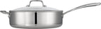 Tramontina Tri-Ply Clad Stainless Steel 6-Quart Saute Pan with Glass Lid, Induction-Ready Cooking Pan, Dishwasher-Safe, NSF-Certified