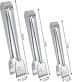 8 Pack Serving Tongs, 9 Inch, Silver, Stainless Steel, Ideal for Parties & Daily Use