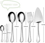 Serving Utensil Set,6piece Serving Utensil Setwith Serving Spoons，Serving Forks，Serving Tongs Soup Ladle and Pie Server Buffet Catering Serving Utensils,Dishwasher Safe (5.5-11Inch-Serving Set-6pcs)