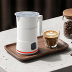 4 in 1 Electric Milk Frother, Steamer with Warming function, Automatic Hot and Cold Milk Frother, Coffee Frother, Latte, Hot Chocolate, Macchiato, Cappuccino (White)